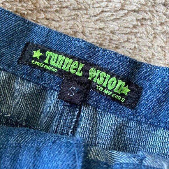 Tunnel Vision Kimmy Blue Denim Ruffled Mini Skirt - Picture 4 of 5